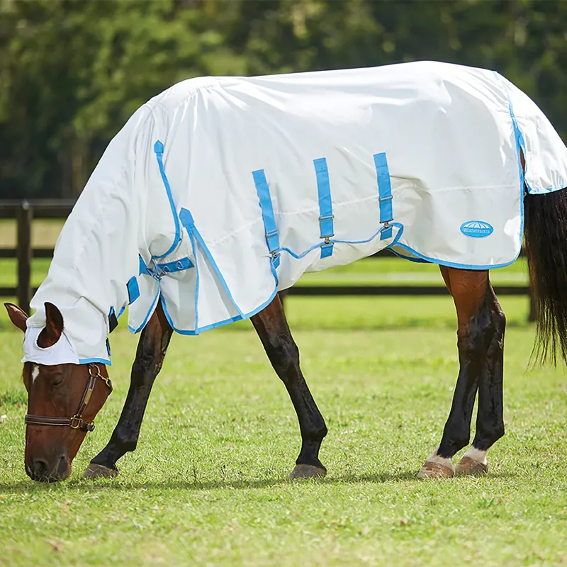 Weatherbeeta Sweet Itch Shield Combo Rug in White and Blue-1